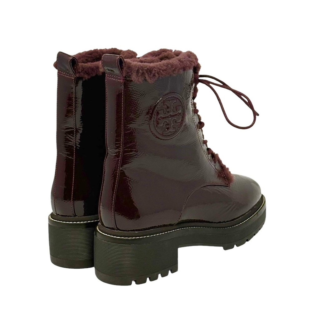 Tory Burch Miller Genuine Shearling Lined Combat Boots - Picture 3 of 4